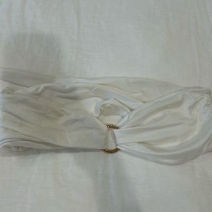 Sommer Swim white bandeau string bikini with gold hardware size Large